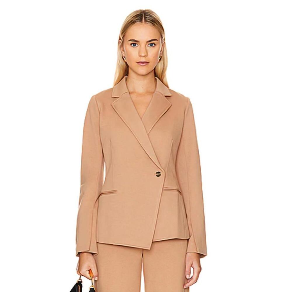 SPANX The Perfect Asym Tailored Blazer Ponte Toffee Tan Khaki 1X